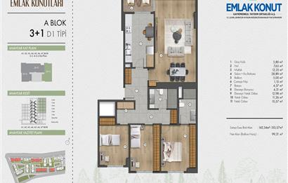 C21 LOCA'DAN EMLAK KONUT'TA 3+1 SIFIR KİRALIK ARA KAT DAİRE