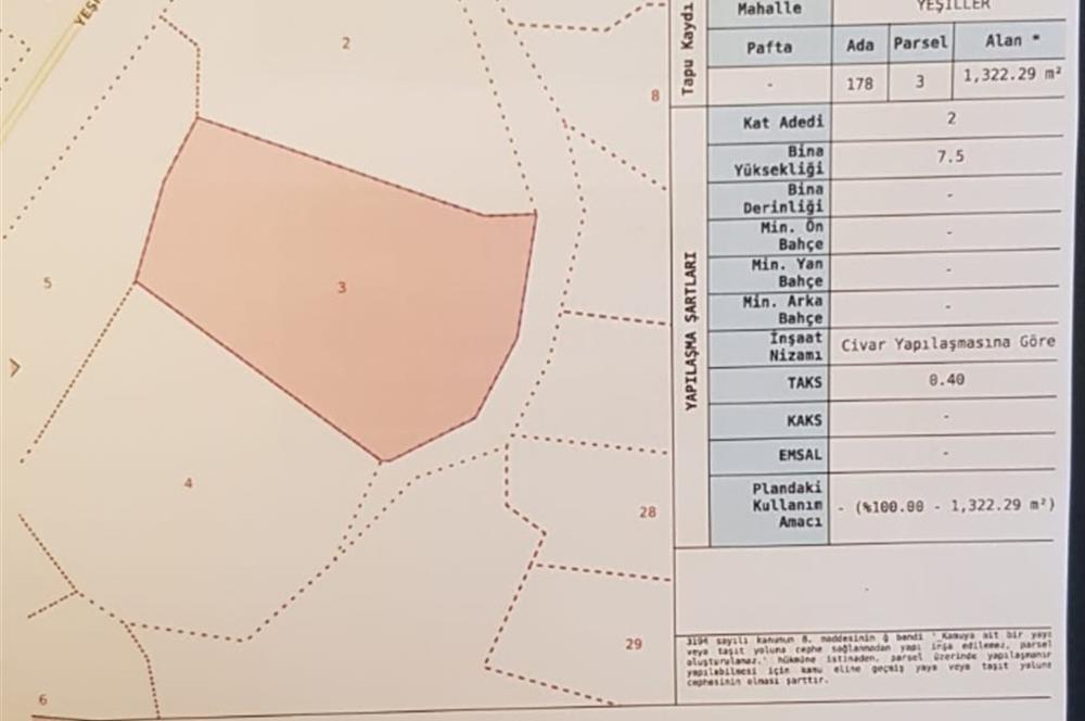 CENTURY21 Bal'DAN BALIKESİR-ALTIEYLÜL-YEŞİLLER MAHALLESİNDE SATILIK ARSAKLESİNDE SATILIK ARSALILESİNDE