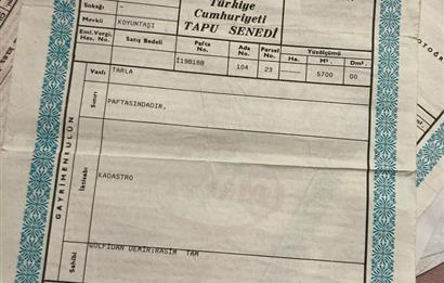 C21 LOCA'DAN SATILIK DERE KENARI SULANABİLİR 5700 M2 TARLA