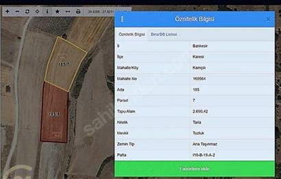 C21 LOCA'DAN FIRSAT 5562 M2 KÖYE 500 METRE TARLA 