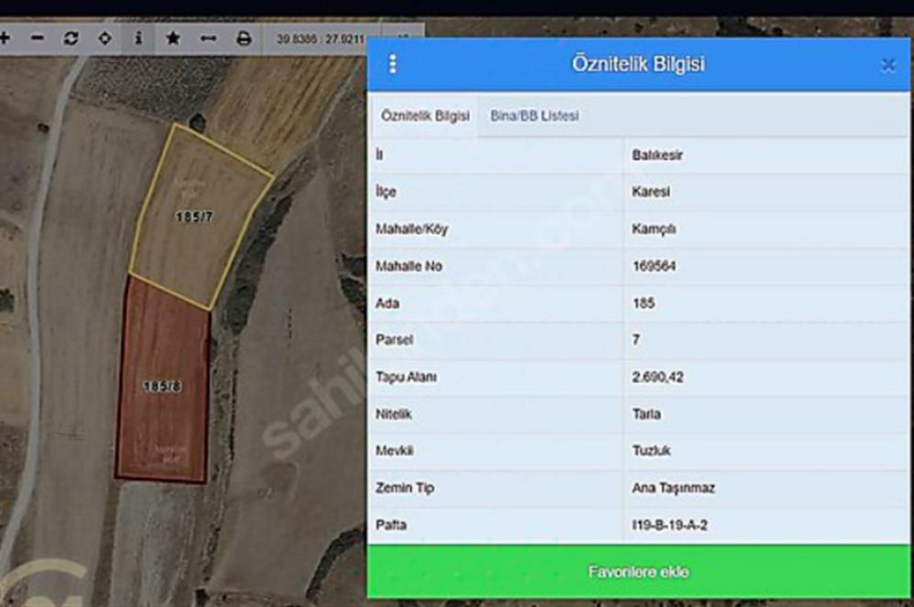 C21 LOCA'DAN FIRSAT 5562 M2 KÖYE 500 METRE TARLA 