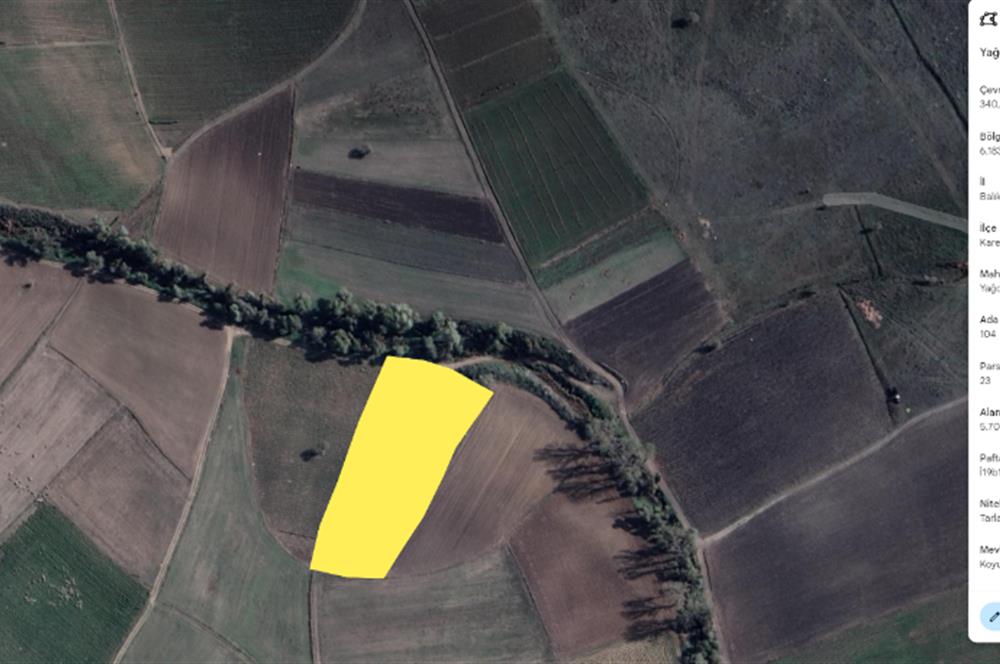 C21 LOCA'DAN SATILIK DERE KENARI SULANABİLİR 5700 M2 TARLA