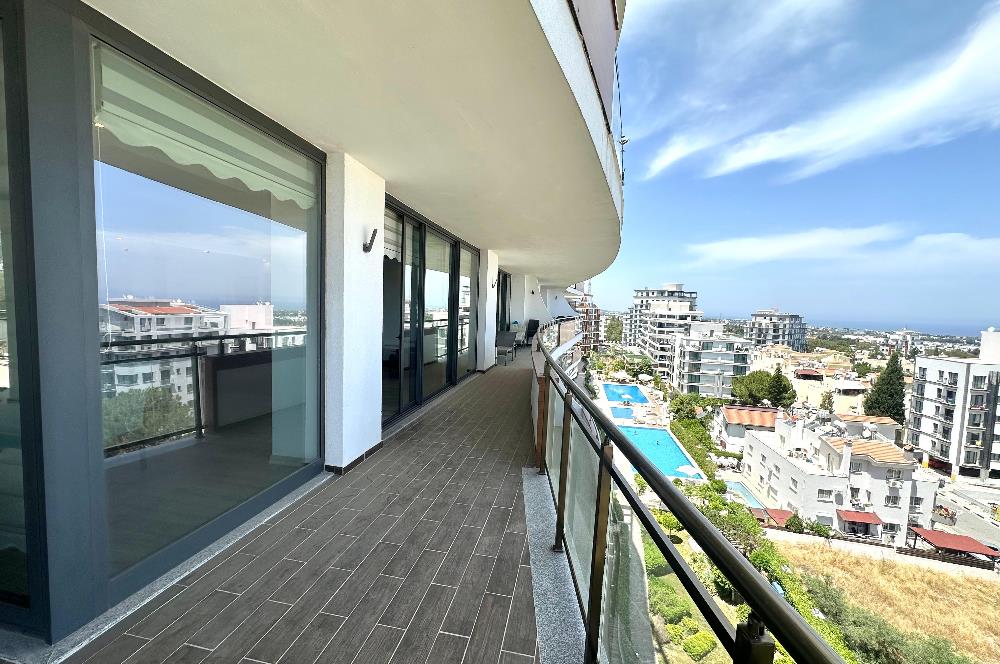 Akacan Elegance Sitesi Full Deniz ve Havuz Manzaralı 3+1 Lüks Eşyalı Kiralık Köşe Daire