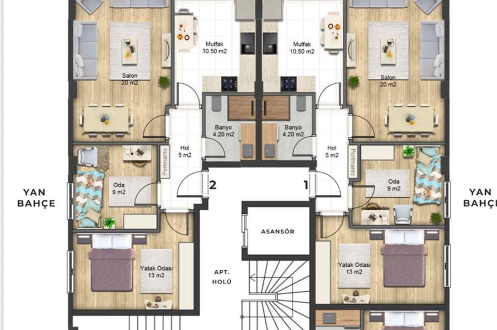 CENTURY21 BAL'DAN BAHÇELİEVLER MAH.'DE SATILIK 2+1 DAİRE