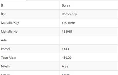 Karacabey Yeşildere Mah . Satılık Arsa