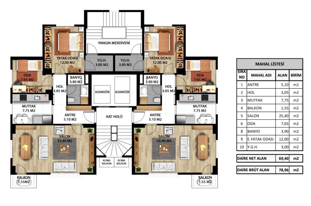 Feneryolun'da Tapu Masrafsız Satılık 2+1 