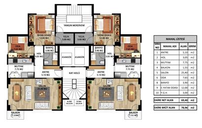 Feneryolun'da Tapu Masrafsız Satılık 2+1 