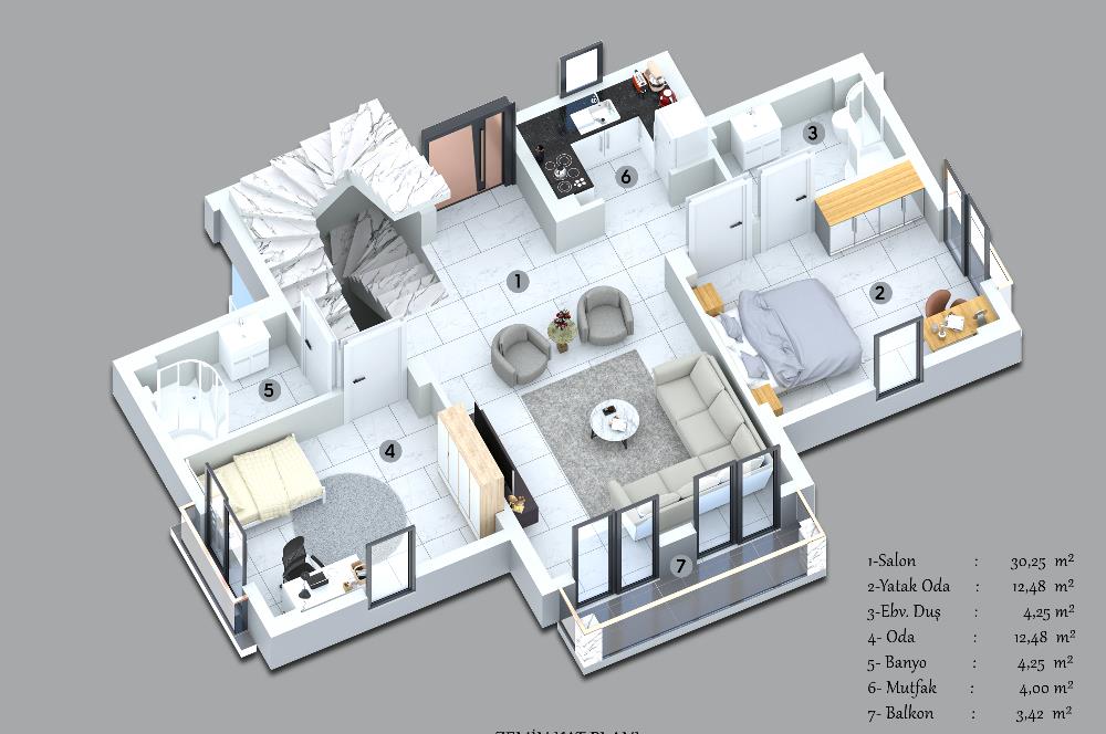 Muğla Ula'da Lüks Tripleks Villa 