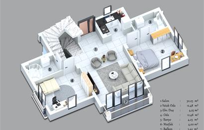 Muğla Ula'da Lüks Tripleks Villa 