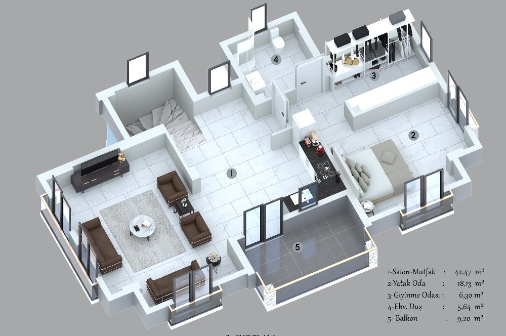 Muğla Ula'da Lüks Tripleks Villa 