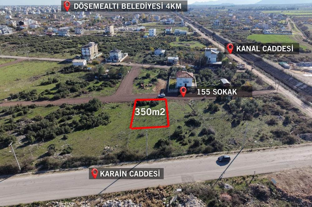 DÖŞEMEALTI YENİKÖY 350m2 KONUT İMARLI SATILIK ARSA