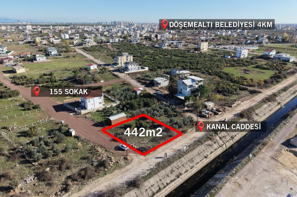 DÖŞEMALTI YENİKÖY 442m2 KONUT İMARLI SATILIK ARSA