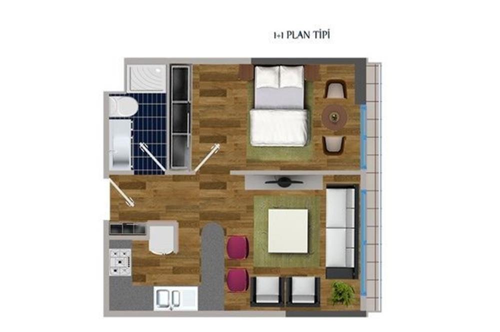 GÜMÜŞ LİFE SİTESİNDE YATIRIMLIK 1+1 DAİRE!!!