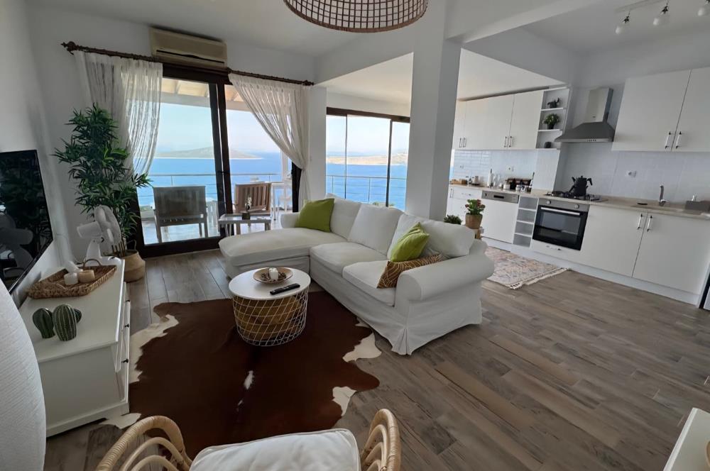 Bodrum Gündoğan Kızılburunda Eşsiz Deniz Manzaralı Satılık Daire