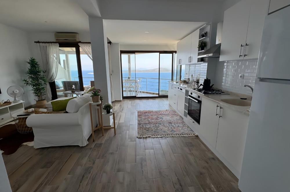 Bodrum Gündoğan Kızılburunda Eşsiz Deniz Manzaralı Satılık Daire