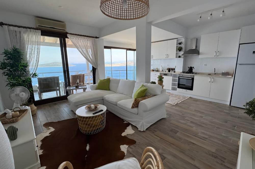 Bodrum Gündoğan Kızılburunda Eşsiz Deniz Manzaralı Satılık Daire