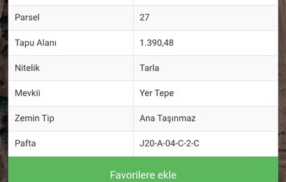 C21 LOCA'DAN BİGADİÇ ÇAMKÖY'DE 1390,48M2 SATILIK TARLA
