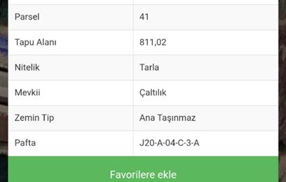 C21 LOCA'DAN BİGADİÇ ÇAMKÖY MAHALLE İÇİNDE 896,33M2SATILIK TARLA
