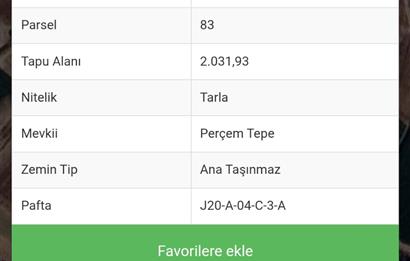 C21 LOCA'DAN BİGADİÇ ÇAMKÖY'DE 2031,93 M2 ACİL SATILIK TARLA