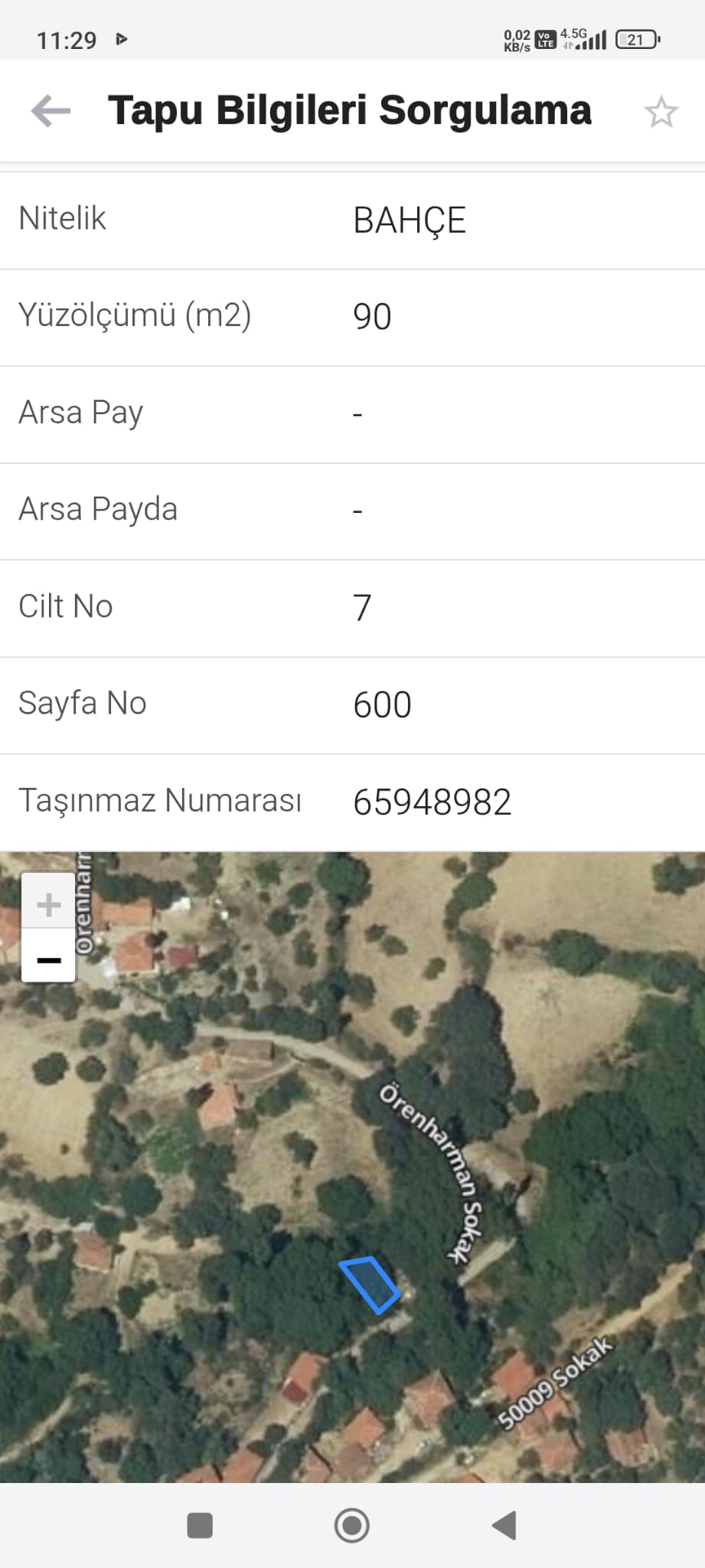C21 LOCA'DAN KEPSUT ÖRENHARMAN'DA 90 M2 SATILIK HOBİ BAHÇESİ