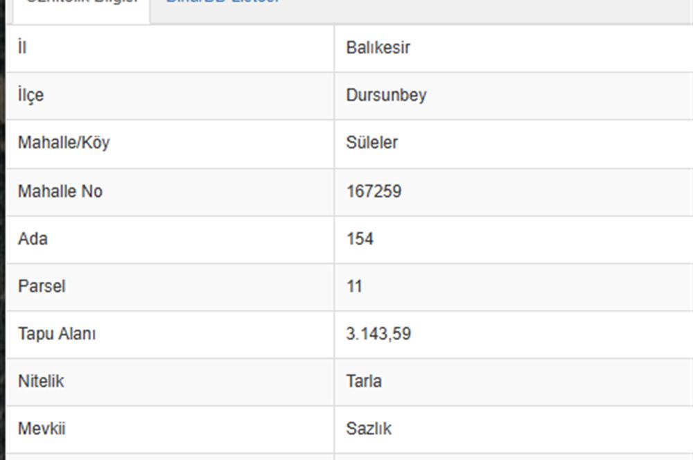 BALIKESİR DURSUNBEY SÜLELER SATILIK TARLA