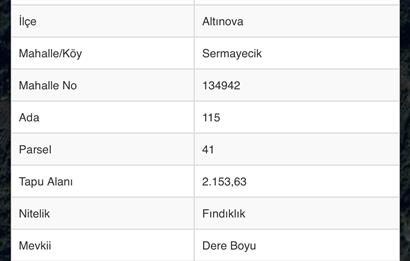 ALTINOVA SATILIK ARSA