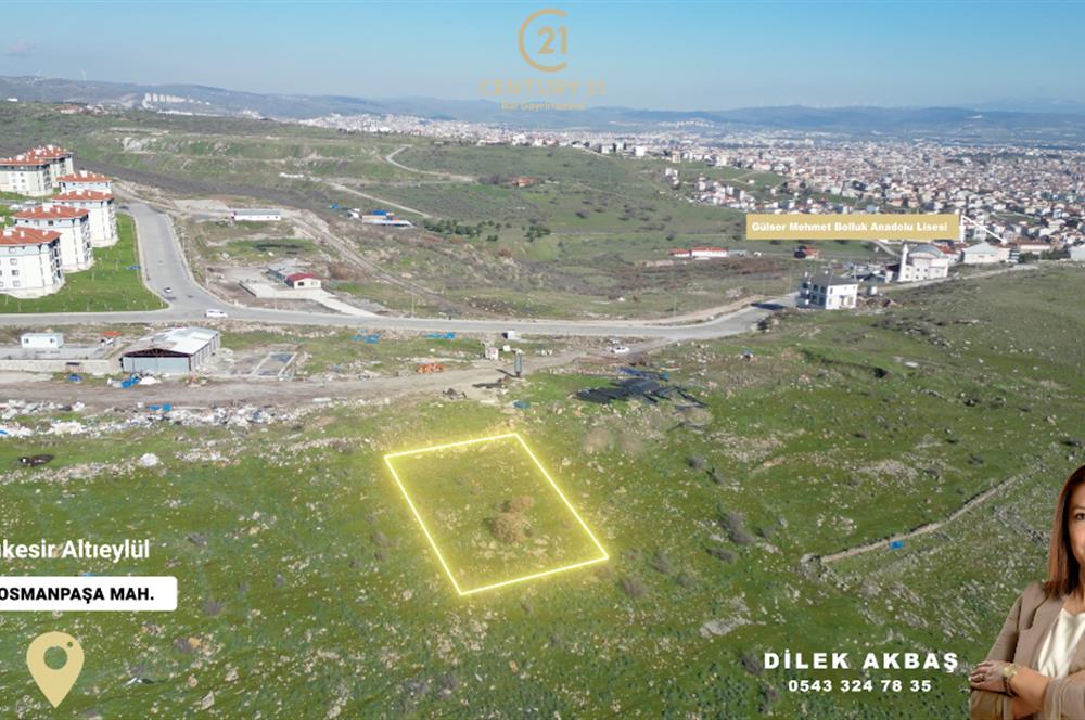 CENTURY 21 BAL'DAN GAZİ OSMAN PAŞA TOKİ YAKINI SATILIK ARSA