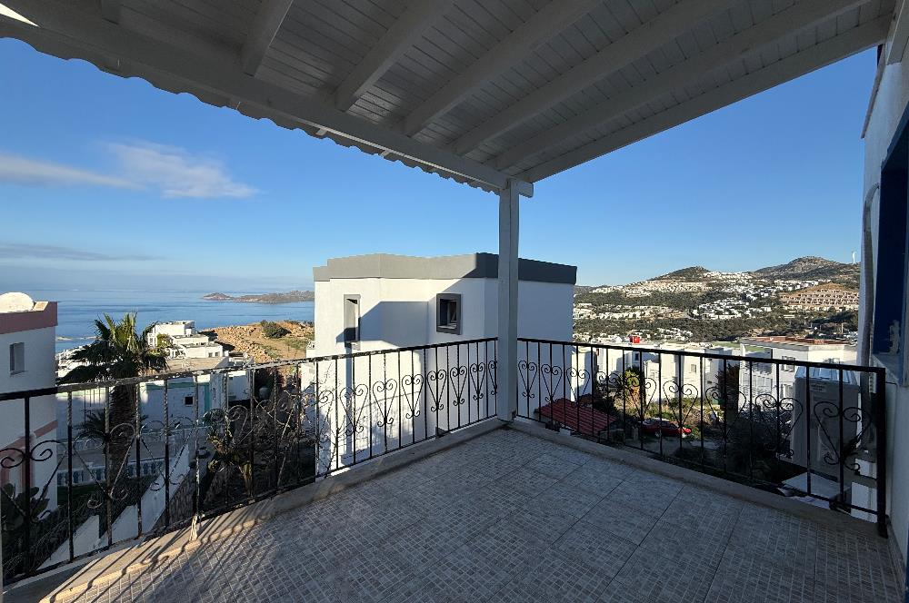 Bodrum Gümüşlük Koyunbaba’da Deniz Manzaralı Yıllık Kiralık Eşyasız 3+1 Dubleks
