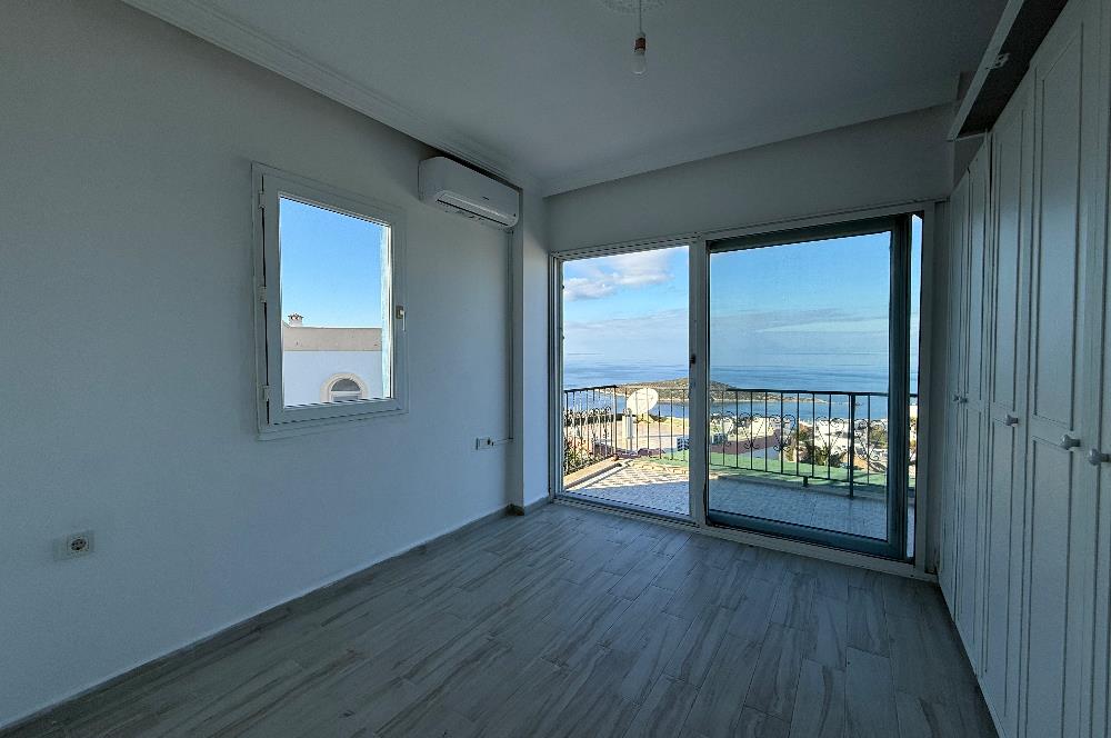 Bodrum Gümüşlük Koyunbaba’da Deniz Manzaralı Yıllık Kiralık Eşyasız 3+1 Dubleks