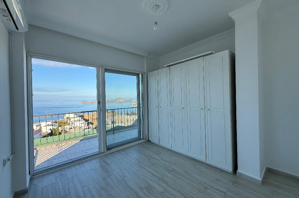 Bodrum Gümüşlük Koyunbaba’da Deniz Manzaralı Yıllık Kiralık Eşyasız 3+1 Dubleks