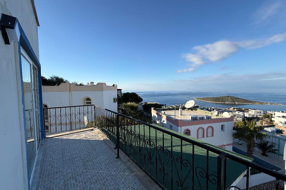 Bodrum Gümüşlük Koyunbaba’da Deniz Manzaralı Yıllık Kiralık Eşyasız 3+1 Dubleks