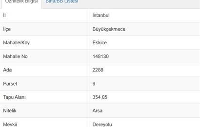 BÜYÜKÇEKMECE, ESKİCE' DE SATILIK 355 M2 ARSA