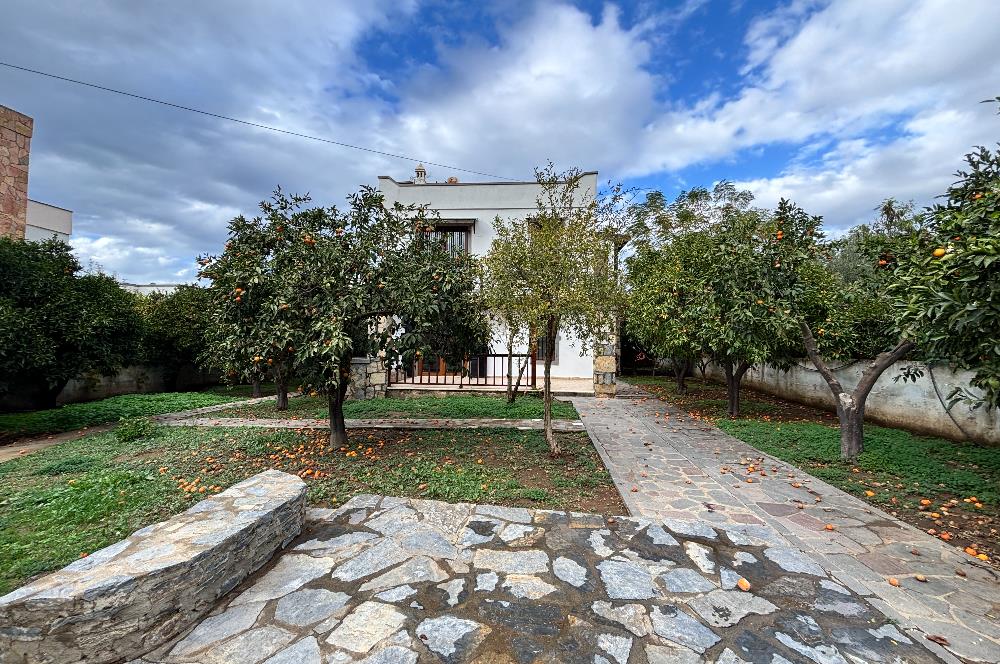 BODRUM KADIKALESİNDE DENİZE YÜRÜME MESAFESİNDE MEYVE AĞAÇLARI İÇERİSİNDE  MÜSTAKİL VİLLA