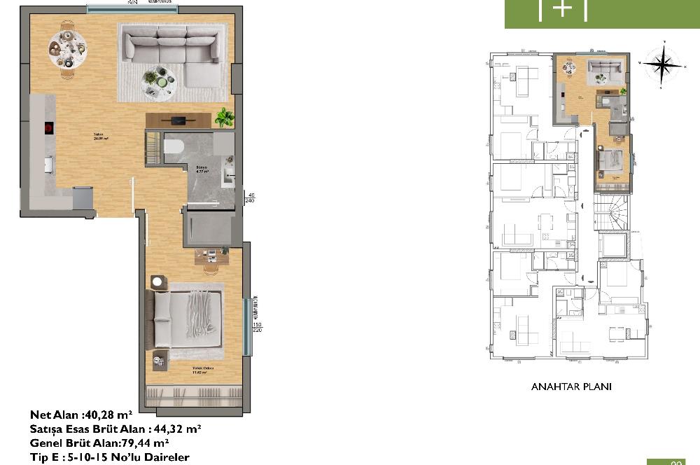 Gayrettepe'de sıfır binada oturmaya hazır kiralık daire
