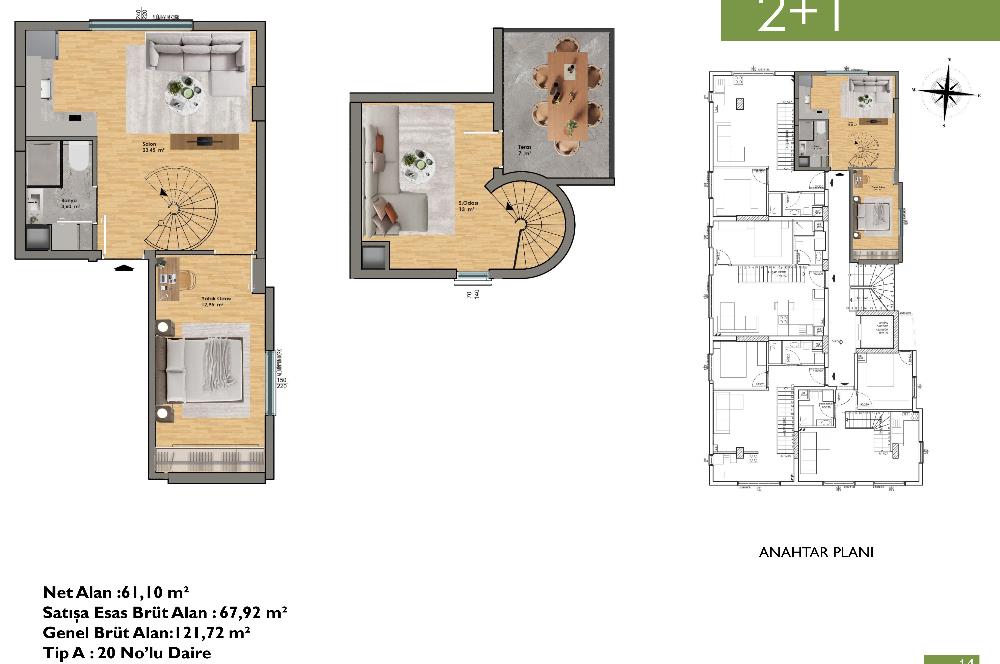 Gayrettepe'de Sıfır Binada Kiralık Çatı Dubleks