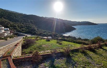 Bodrum-Adabükü özel plajlı,deniz manzaralı satılık üst dubleks daire