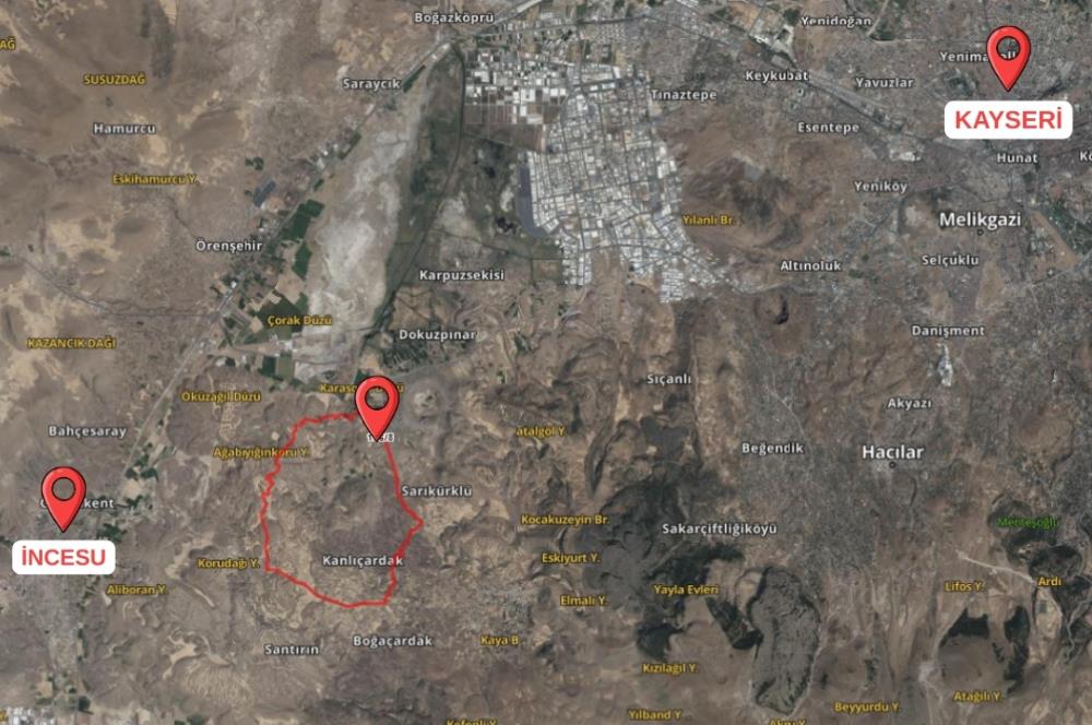 KAYSERİ İNCESU'DA 2.925 m² SATILIK TARLA