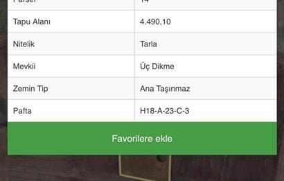 ÇANAKKALE BİGA PEKMEZLİ ÜÇ DİKME MEVKİNDE SATILIK TARLA