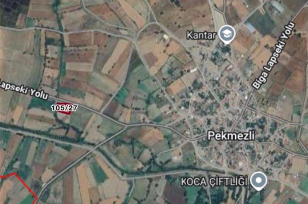 ÇANAKKALE BİGA PEKMEZLİ KÖYÜ KARANTI YOLU SATILIK TARLA