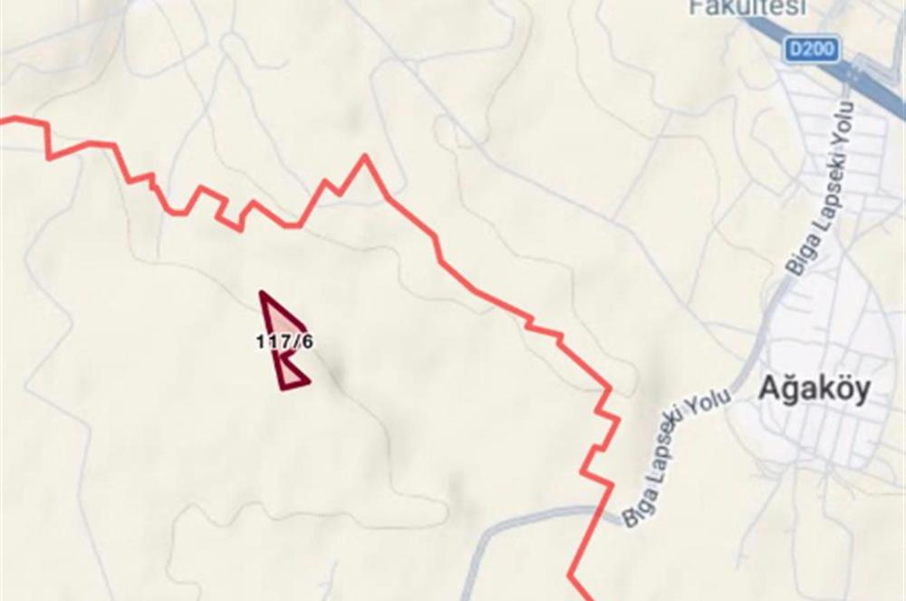 ÇANAKKALE BİGA PEKMEZLİ KÖYÜ ÇATALTEPE MEVKİ SATILIK TARLA