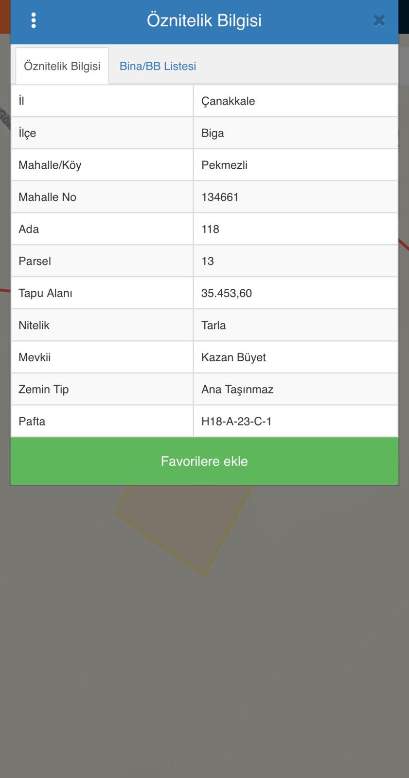 ÇANAKKALE BİGA PEKMEZLİ KÖYÜ KAZAN BÜYET MEVKİNDE SATILIK TARLA