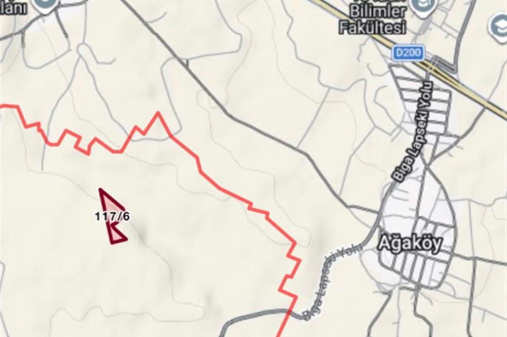ÇANAKKALE BİGA PEKMEZLİ KÖYÜ ÇATALTEPE MEVKİ SATILIK TARLA
