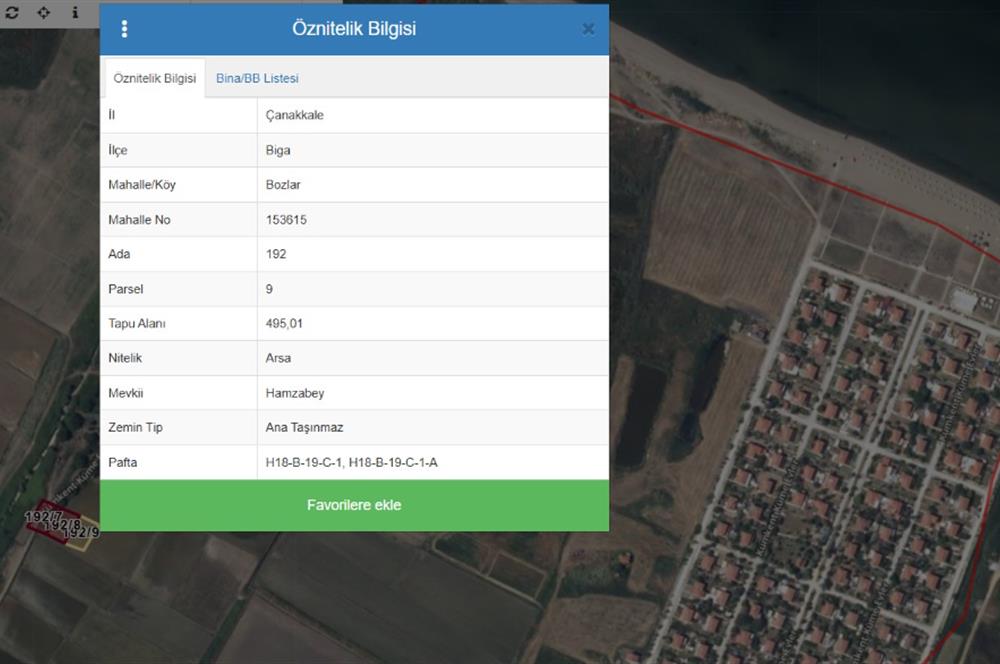 ÇANAKKALE BİGA BOZLAR KÖYÜ 495 m² VİLLA İMARLI YATIRIMLIK ARSA