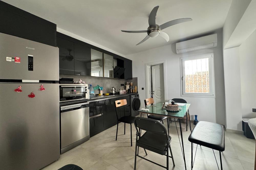 Bodrum Merkezde Eşyalı Kiralık 1+1 Temiz Bahçe Katı Daire