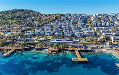 Bodrum Aura Residence Plajlı Manzaralı Bahçeli Satılık 3+1 Daire