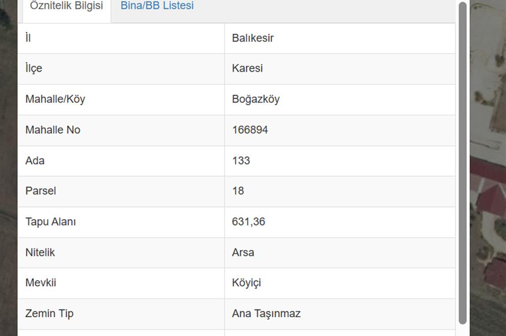 BALIKESİR KARESİ BOĞAZKÖYDE KÖYİÇİ ARSA C21 BAL'DA