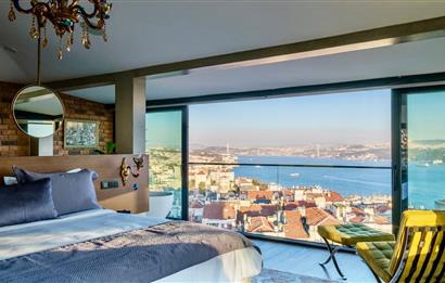 Cihangirde Manzaralı, Eşyalı, Özel Tasarım Dubleks Satılık