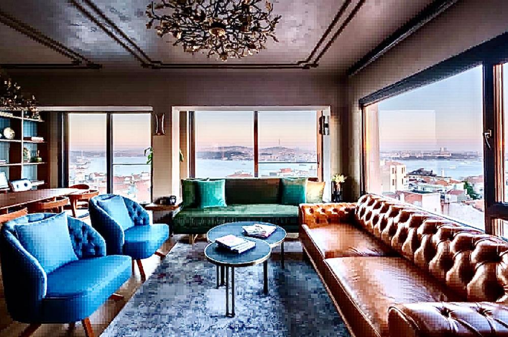 Cihangirde Manzaralı, Eşyalı, Özel Tasarım Dubleks Satılık