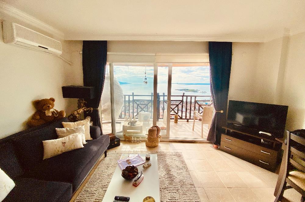 DİDİM AKBÜK’TE DENİZ MANZARALI, HAVUZLU SİTEDE SATILIK EŞYALI 2+1 DUBLEKS DAİRE