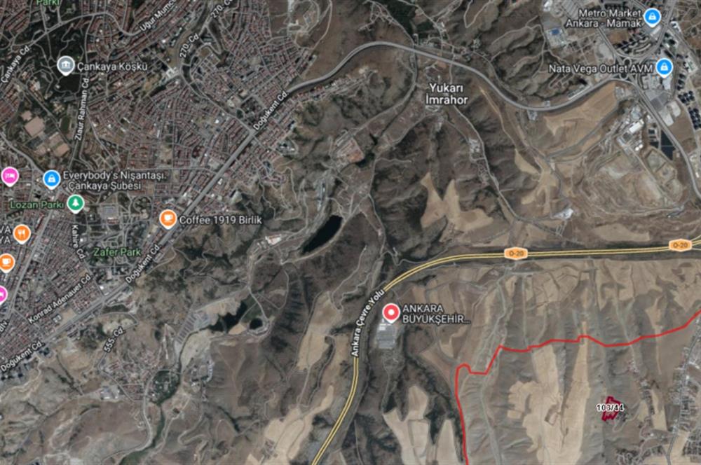 ÇANKAYA YAKUPABDALDA ÇEVRE YOLUNA YAKIN 2613 m² HİSSELİ TARLA